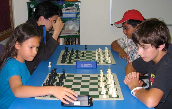 This is a photograph of a group of chess players.